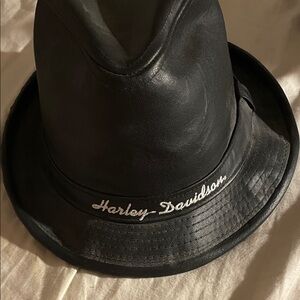 Harley-Davidson Black Leather Fedora